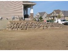 New construction boulder wall